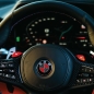 Preview: Schwarz & Rot Carbon Abzeichen Emblem Überzug für BMW